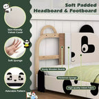 Struttura letto imbottita Black & White Panda per bambini, singola, per 1 bambino