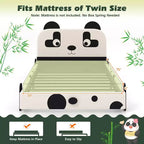 Struttura letto imbottita Black & White Panda per bambini, singola, per 1 bambino